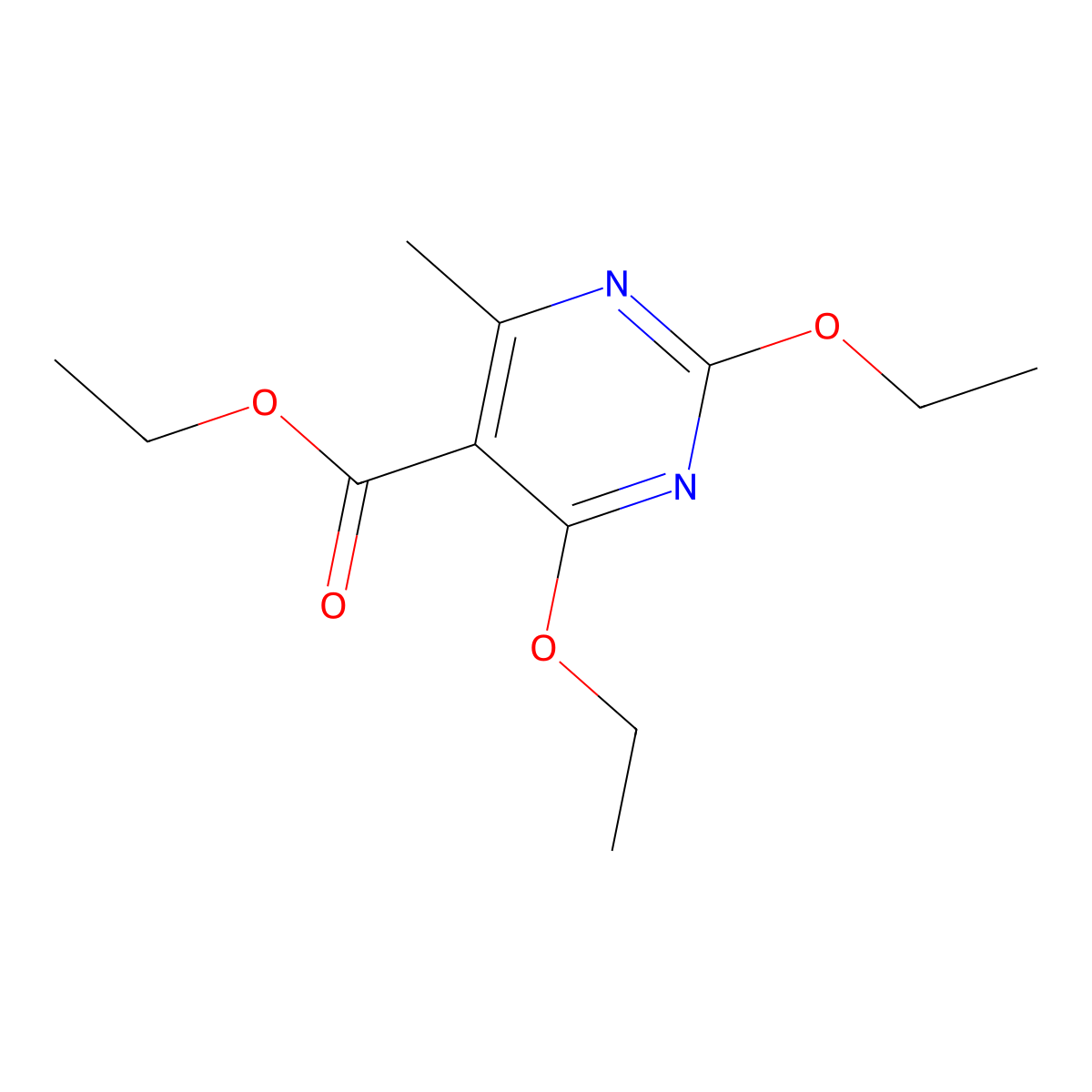 Ethyl 2,4-diethoxy-6-methylpyrimidine-5-carboxylate molecular structure, CAS 43106-94-1