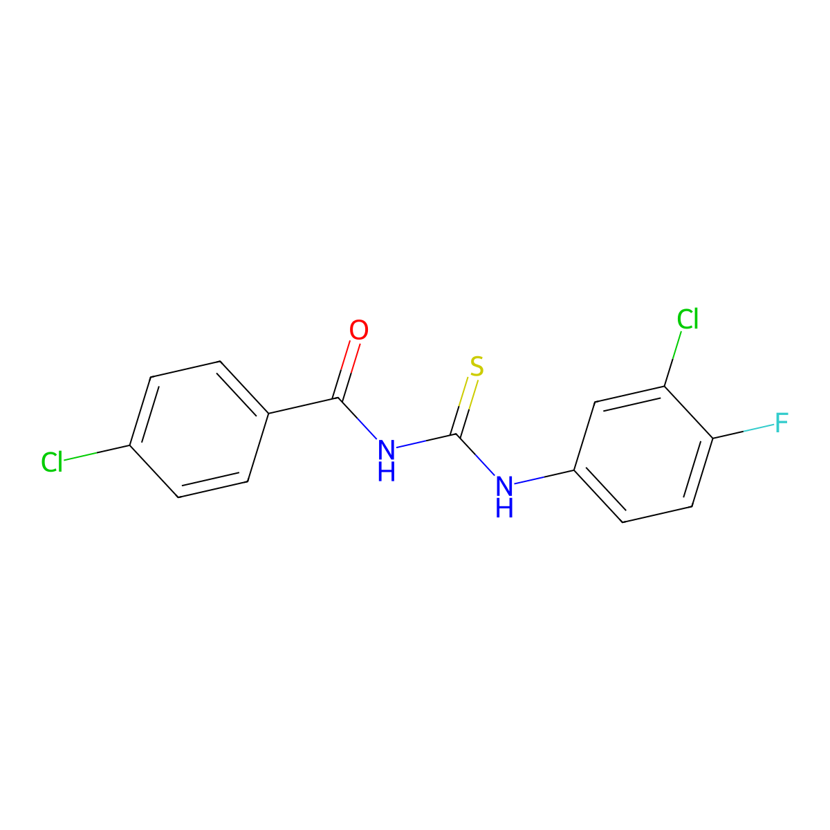4-chloro-N-[(3-chloro-4-fluorophenyl)carbamothioyl]benzamide molecular structure, CAS 431065-86-0