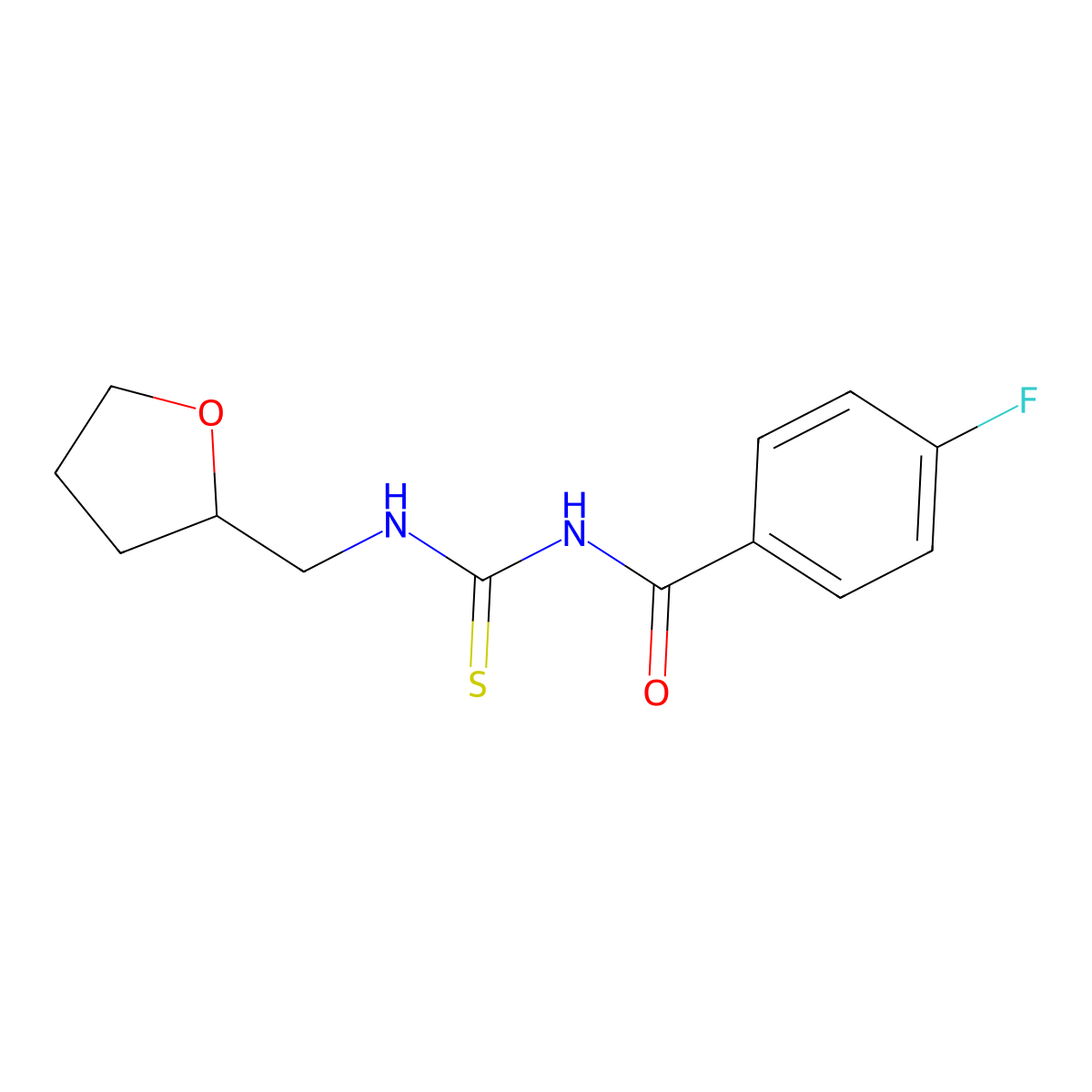 N-(4-fluorobenzoyl)-N'-(tetrahydro-2-furanylmethyl)thiourea molecular structure, CAS 431066-55-6