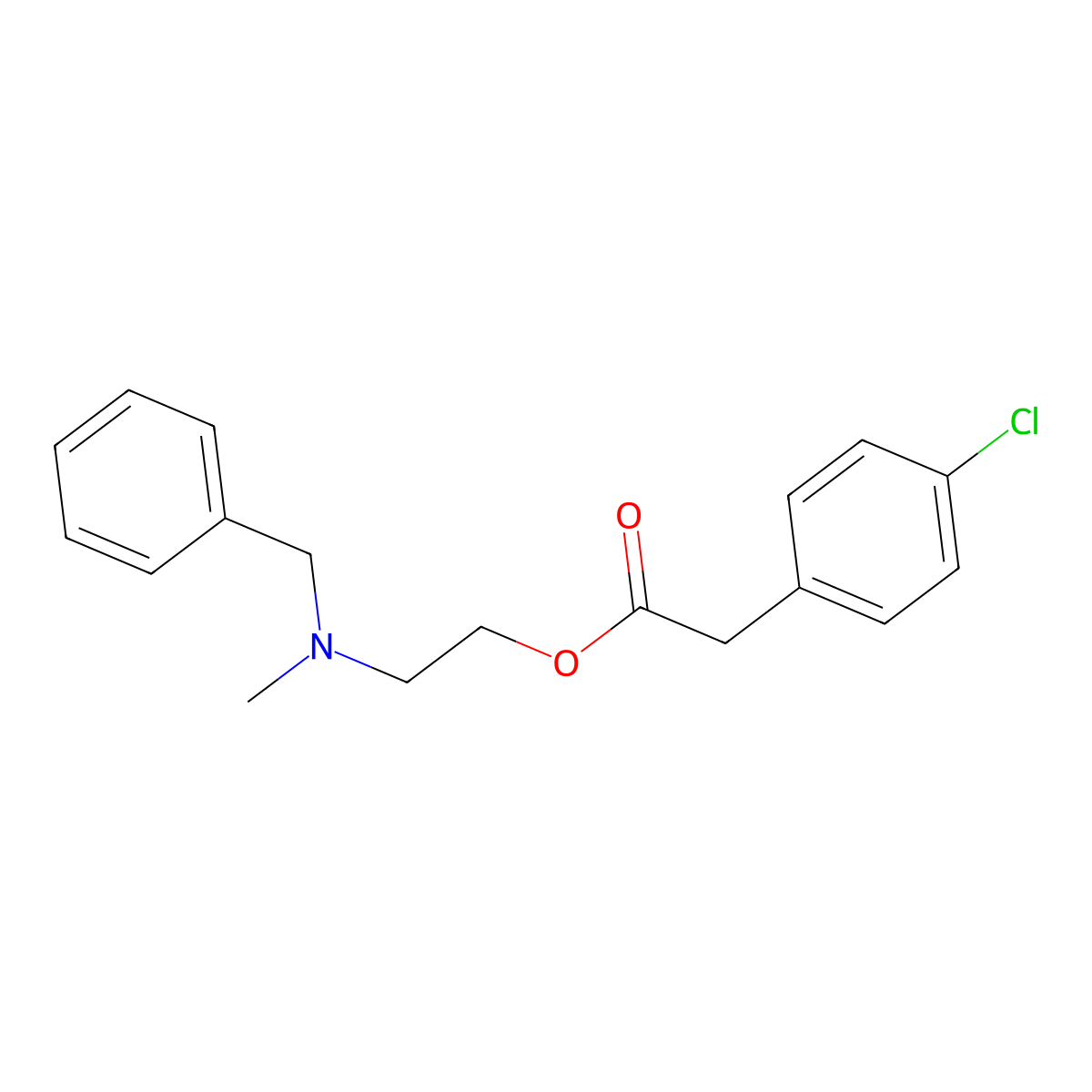 2-[Benzyl(methyl)amino]ethyl (4-chlorophenyl)acetate molecular structure, CAS 431066-71-6