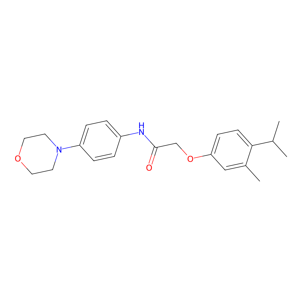 2-(4-isopropyl-3-methylphenoxy)-N-(4-morpholinophenyl)acetamide molecular structure, CAS 431066-94-3