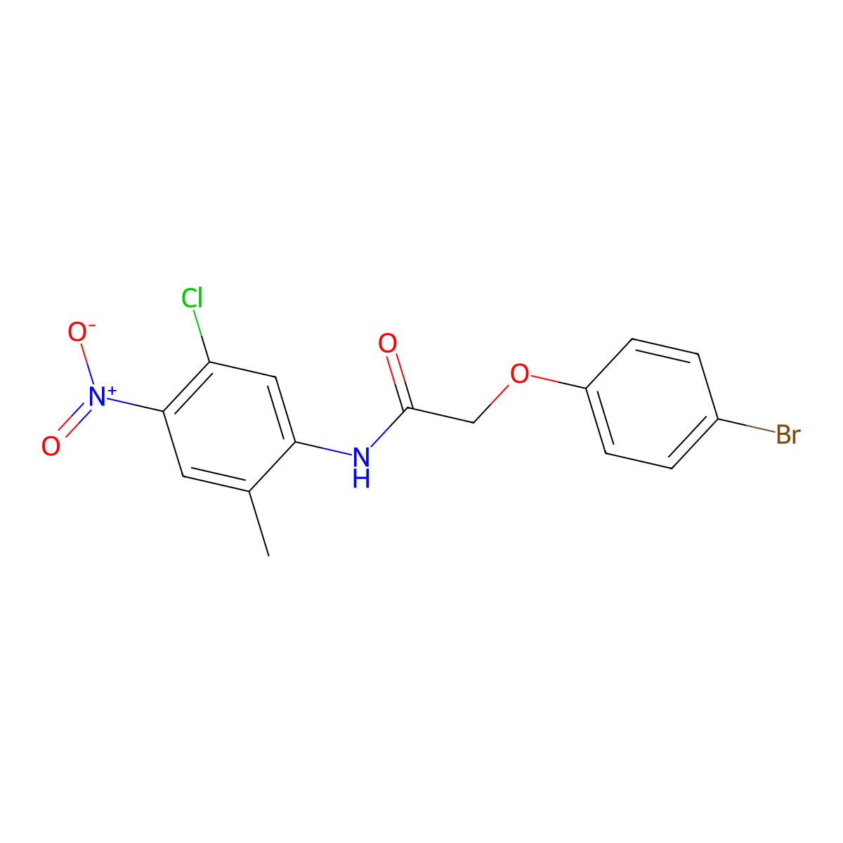 2-(4-bromophenoxy)-N-(5-chloro-2-methyl-4-nitrophenyl)acetamide molecular structure, CAS 431067-25-3