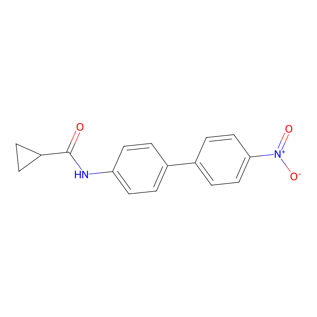 N-(4'-nitrobiphenyl-4-yl)cyclopropanecarboxamide molecular structure, CAS 431067-37-7