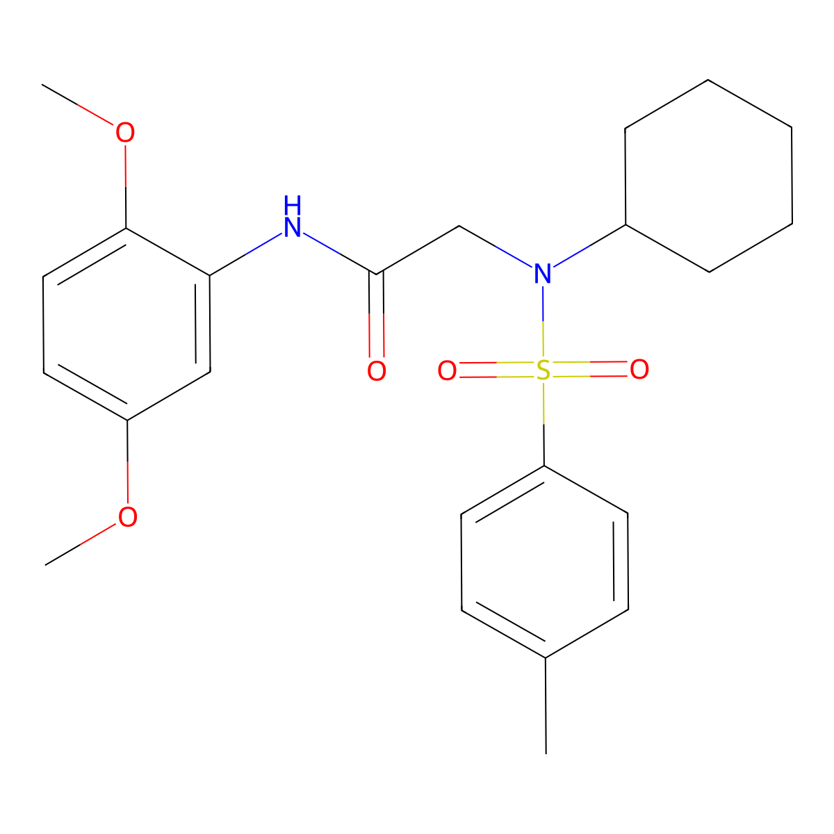 2-{cyclohexyl[(4-methylphenyl)sulfonyl]amino}-N-(2,5-dimethoxyphenyl)acetamide molecular structure, CAS 431067-62-8