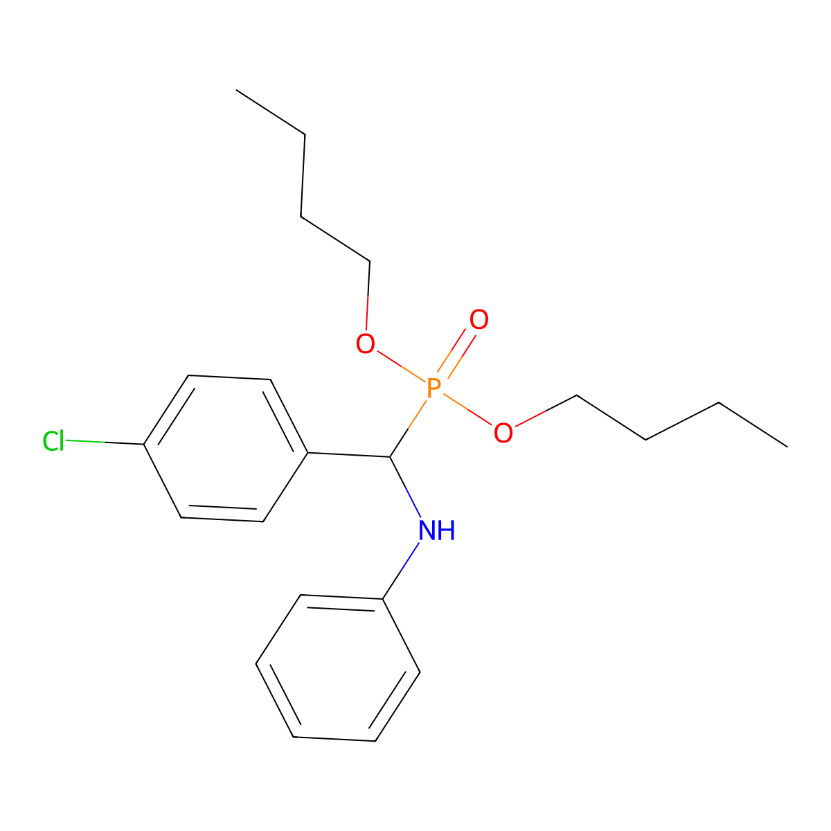 N-[(4-chlorophenyl)-dibutoxyphosphorylmethyl]aniline molecular structure, CAS 431067-80-0