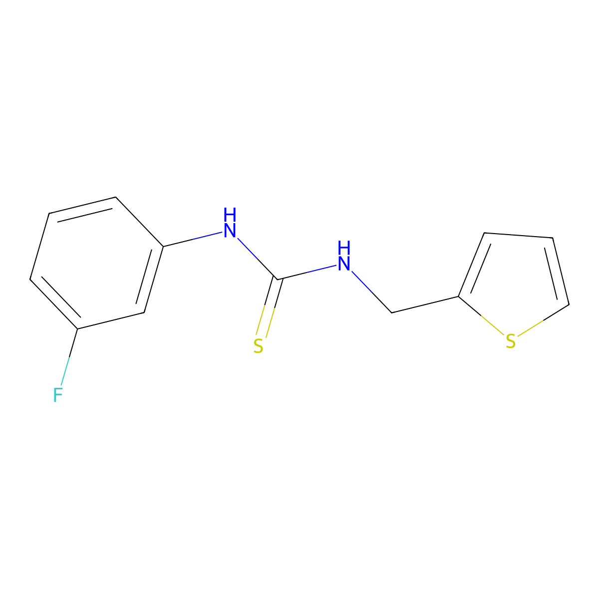 1-(3-Fluorophenyl)-3-(thiophen-2-ylmethyl)thiourea molecular structure, CAS 431067-81-1