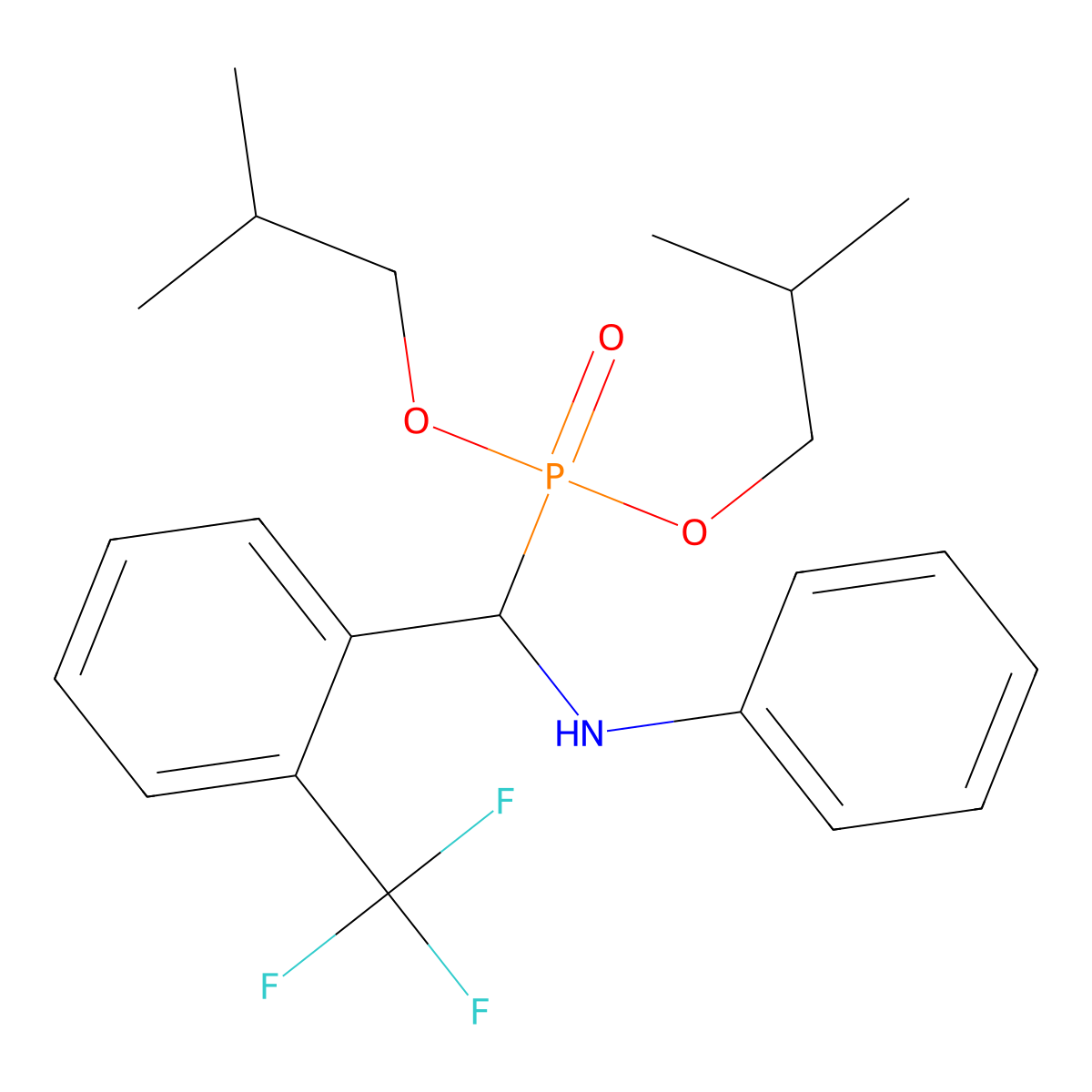 N-[bis(2-methylpropoxy)phosphoryl-[2-(trifluoromethyl)phenyl]methyl]aniline molecular structure, CAS 431067-83-3
