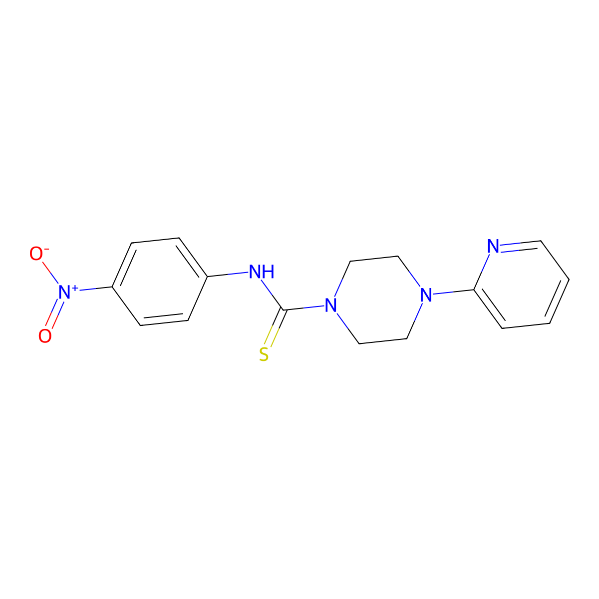 N-(4-nitrophenyl)-4-(pyridin-2-yl)piperazine-1-carbothioamide molecular structure, CAS 431067-96-8