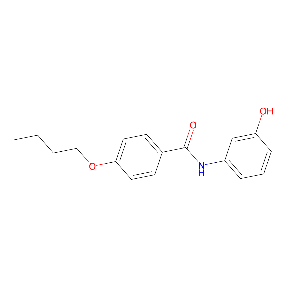 4-butoxy-N-(3-hydroxyphenyl)benzamide molecular structure, CAS 431068-36-9