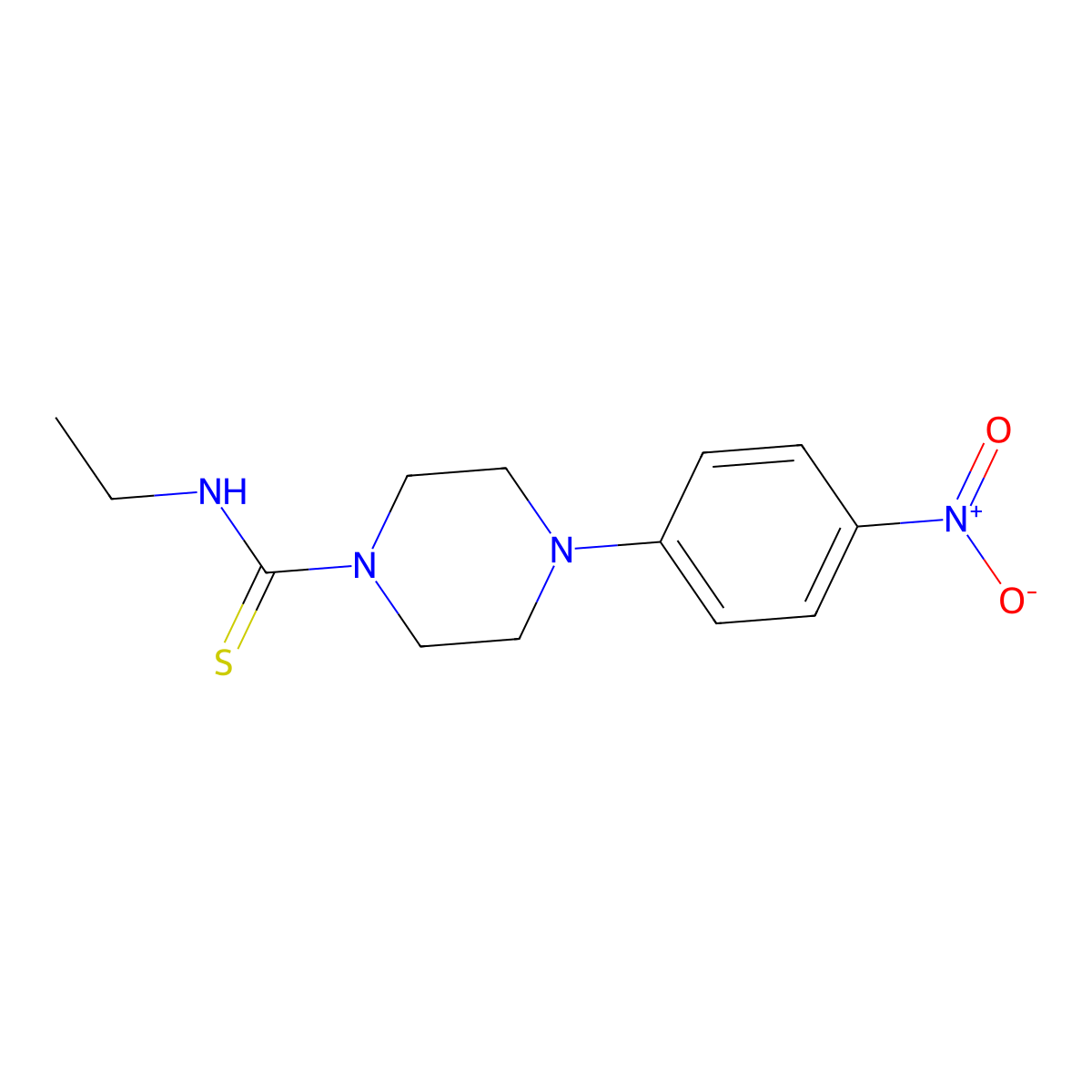 N-ethyl-4-(4-nitrophenyl)piperazine-1-carbothioamide molecular structure, CAS 431068-40-5