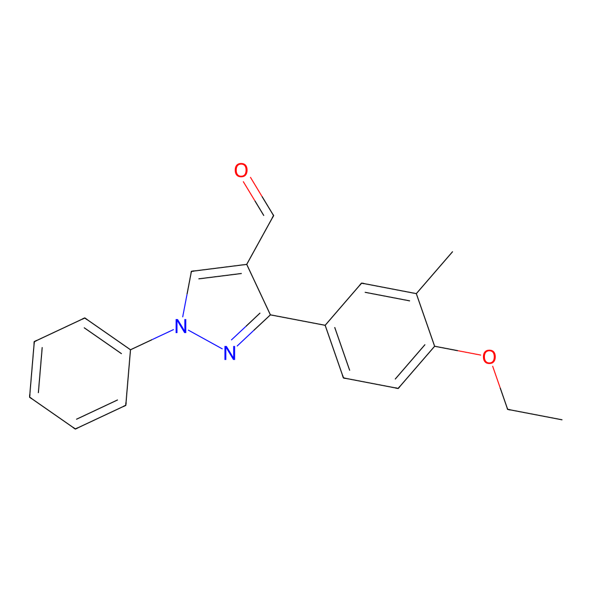 3-(4-ethoxy-3-methylphenyl)-1-phenyl-1H-pyrazole-4-carbaldehyde molecular structure, CAS 431068-41-6