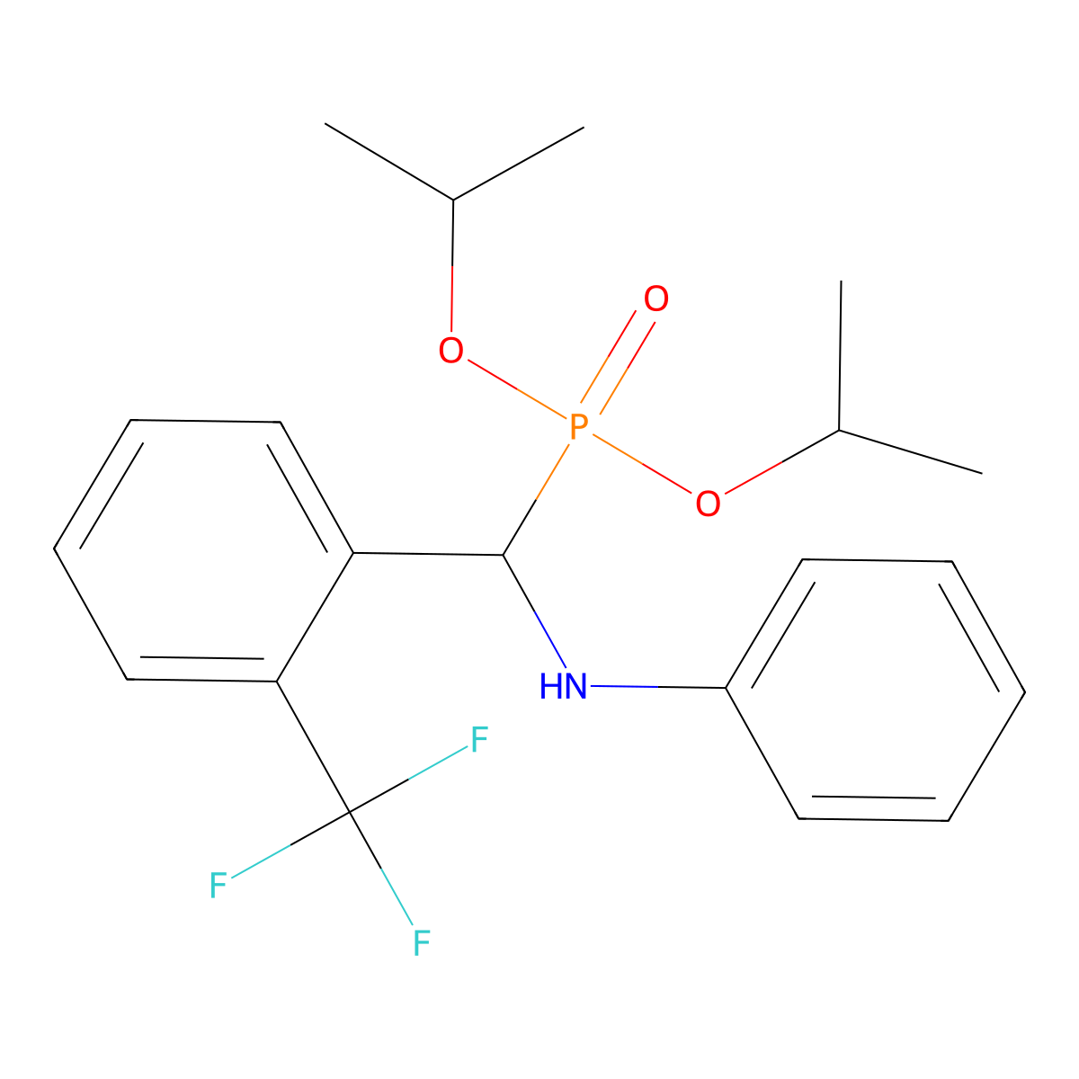 N-[di(propan-2-yloxy)phosphoryl-[2-(trifluoromethyl)phenyl]methyl]aniline molecular structure, CAS 431068-42-7