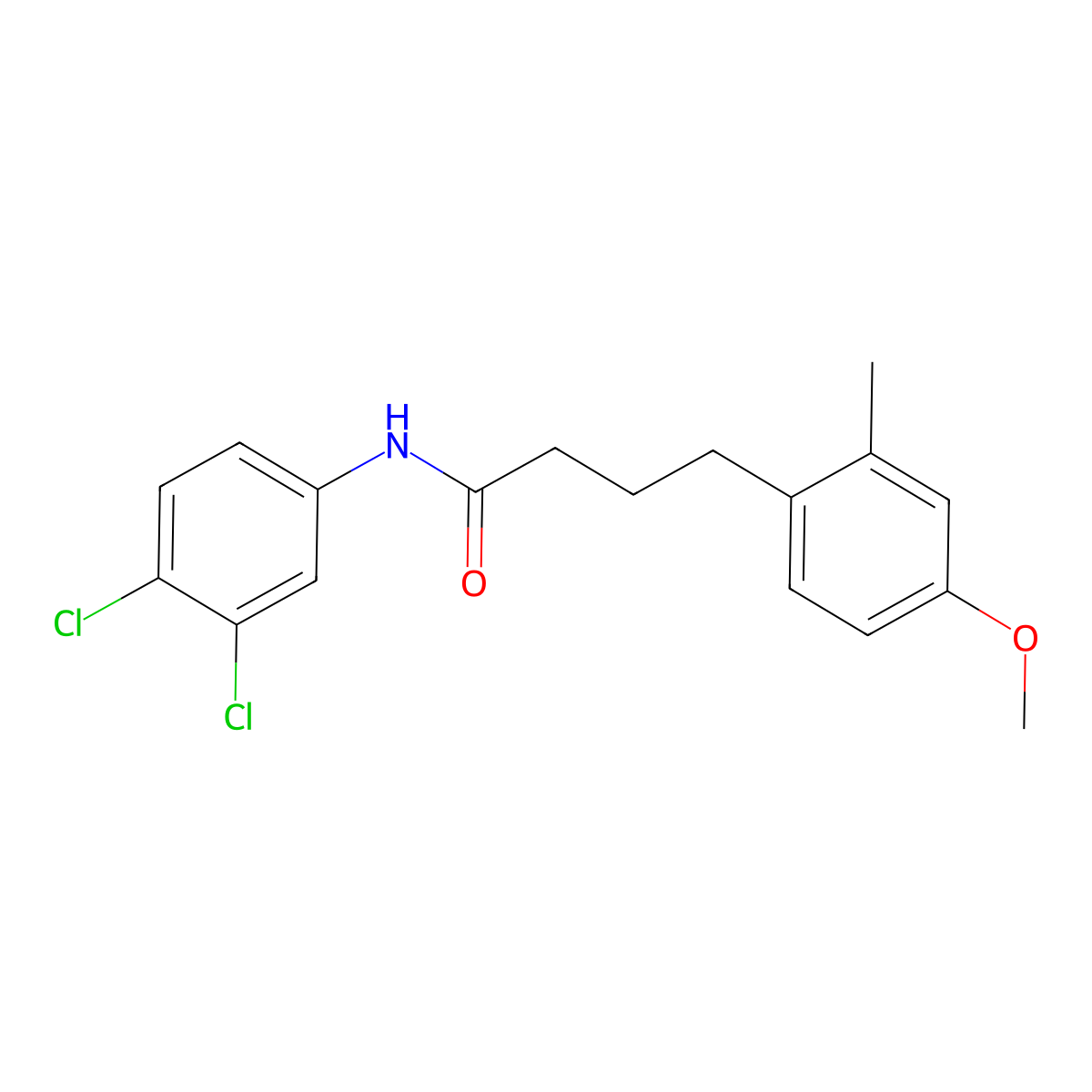 N-(3,4-dichlorophenyl)-4-(4-methoxy-2-methylphenyl)butanamide molecular structure, CAS 431068-51-8