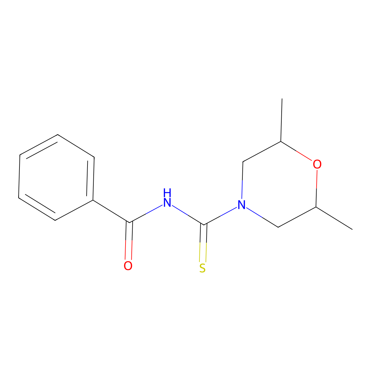 N-(2,6-dimethylmorpholine-4-carbothioyl)benzamide molecular structure, CAS 431068-65-4