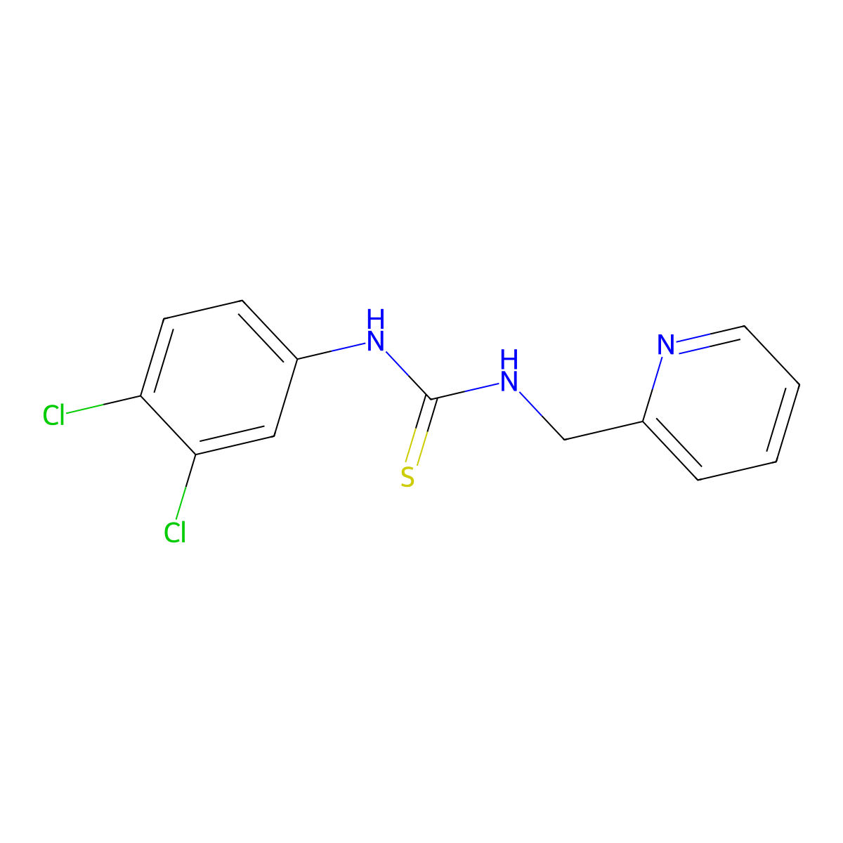 1-(3,4-Dichlorophenyl)-3-(pyridin-2-ylmethyl)thiourea molecular structure, CAS 431068-88-1