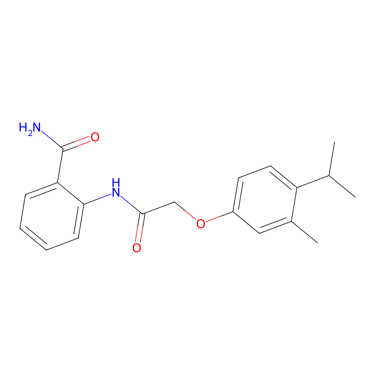 2-{2-[3-Methyl-4-(methylethyl)phenoxy]acetylamino}benzamide molecular structure, CAS 431069-19-1