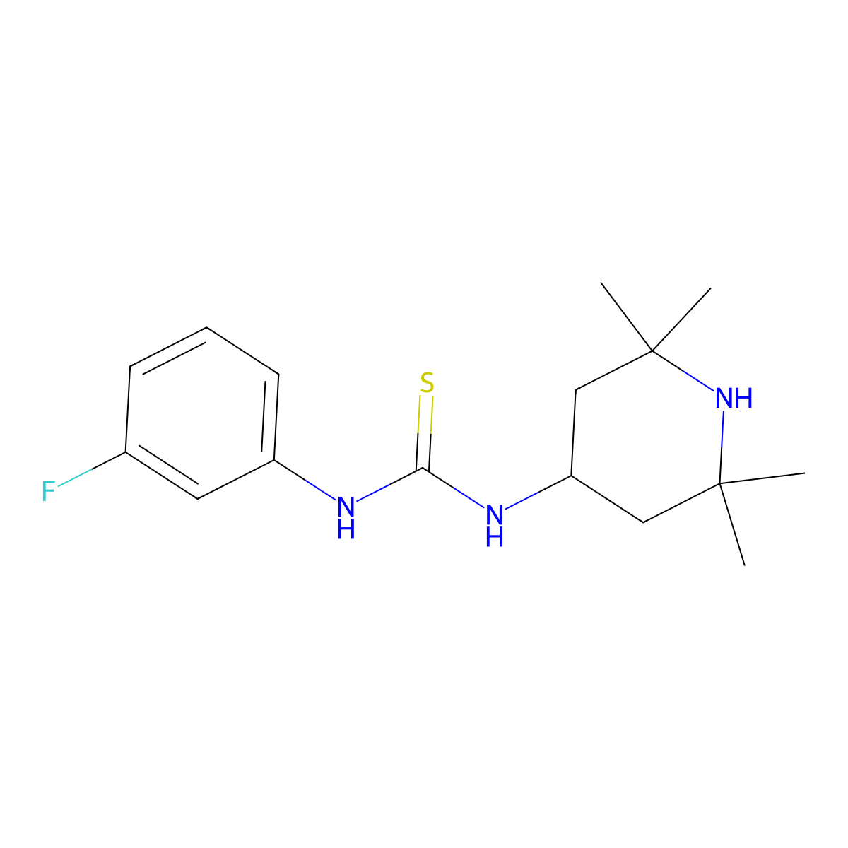 1-(3-Fluorophenyl)-3-(2,2,6,6-tetramethylpiperidin-4-yl)thiourea molecular structure, CAS 431069-22-6