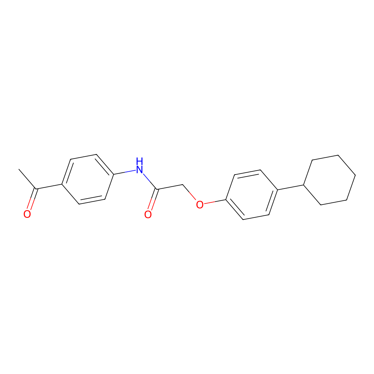 N-(4-acetylphenyl)-2-(4-cyclohexylphenoxy)acetamide molecular structure, CAS 431069-28-2