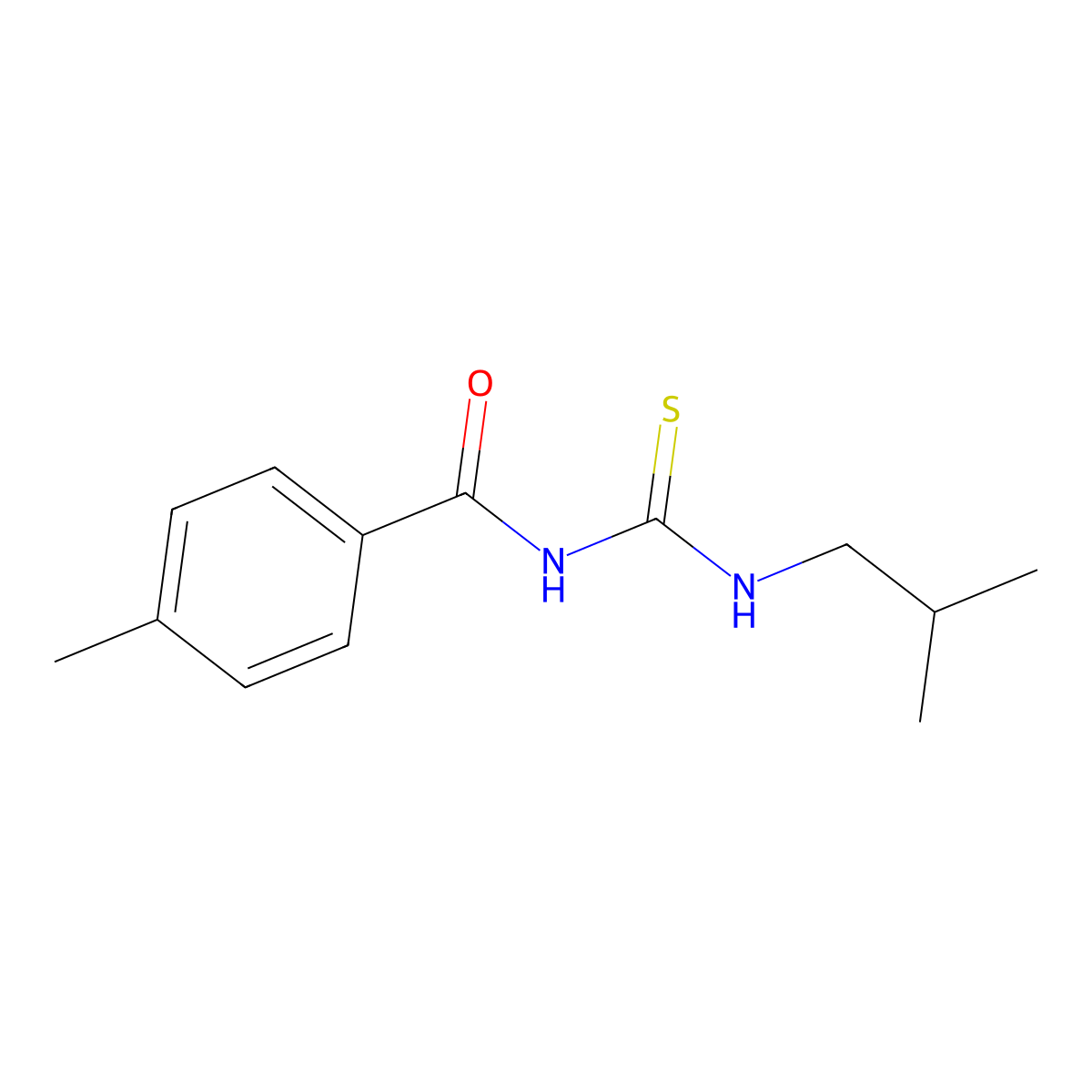 4-methyl-N-(2-methylpropylcarbamothioyl)benzamide molecular structure, CAS 431069-56-6