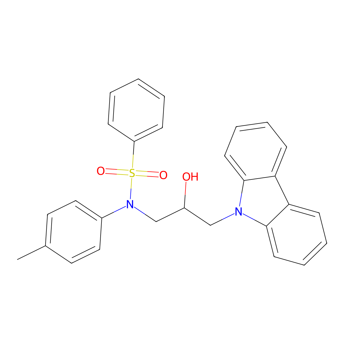 N-(3-carbazol-9-yl-2-hydroxypropyl)-N-(4-methylphenyl)benzenesulfonamide molecular structure, CAS 431069-58-8