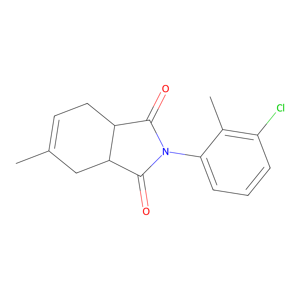 2-(3-Chloro-2-methylphenyl)-5-methyl-3a,4,7,7a-tetrahydroisoindole-1,3-dione molecular structure, CAS 431069-74-8