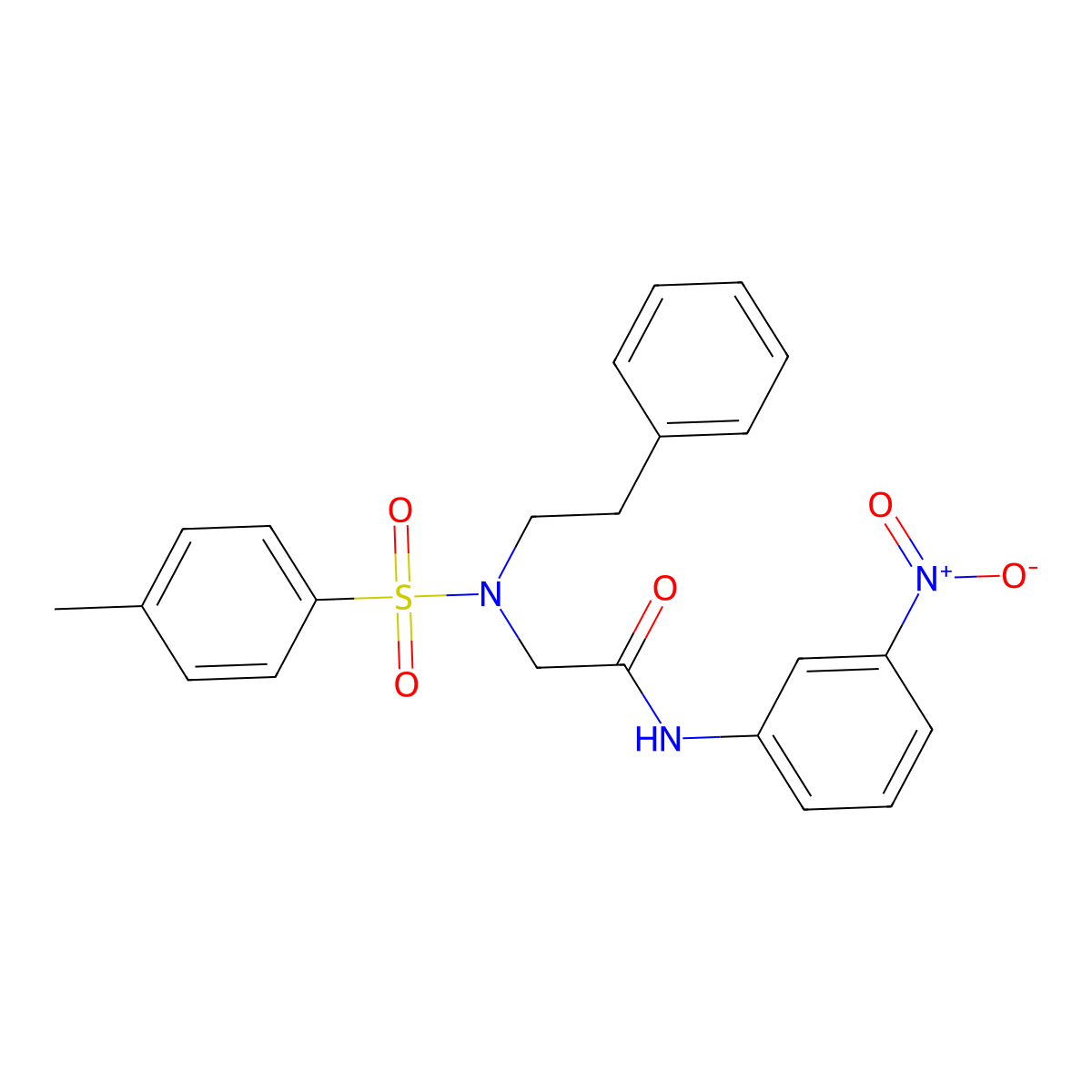 N~2~-[(4-methylphenyl)sulfonyl]-N-(3-nitrophenyl)-N~2~-(2-phenylethyl)glycinamide molecular structure, CAS 431070-04-1