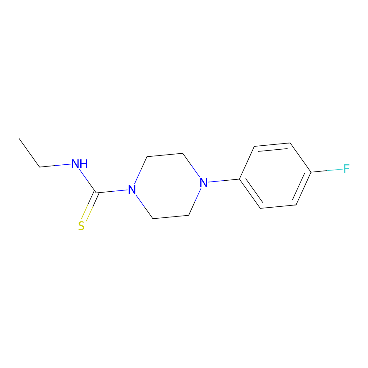 N-ethyl-4-(4-fluorophenyl)piperazine-1-carbothioamide molecular structure, CAS 431070-24-5