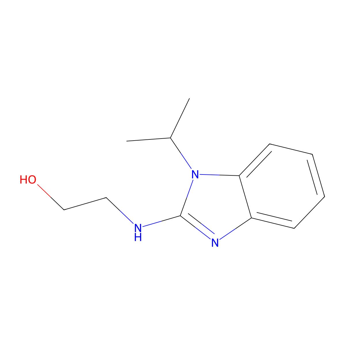 2-[(1-Isopropyl-1H-benzimidazol-2-YL)amino]ethanol molecular structure, CAS 431071-96-4