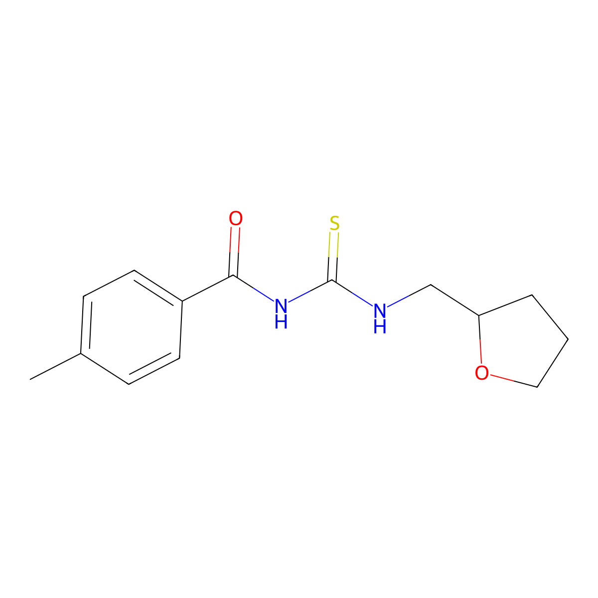 4-methyl-N-(oxolan-2-ylmethylcarbamothioyl)benzamide molecular structure, CAS 431072-00-3