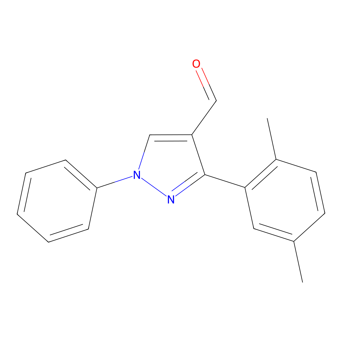 3-(2,5-dimethylphenyl)-1-phenyl-1H-pyrazole-4-carbaldehyde molecular structure, CAS 431073-03-9