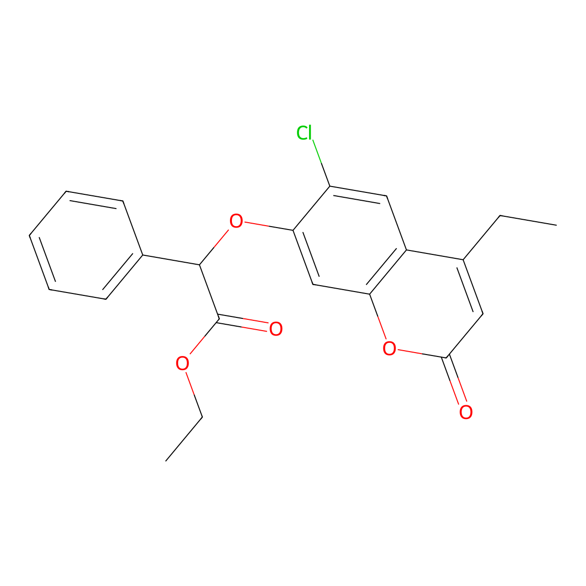 ethyl [(6-chloro-4-ethyl-2-oxo-2H-chromen-7-yl)oxy](phenyl)acetate molecular structure, CAS 431073-10-8