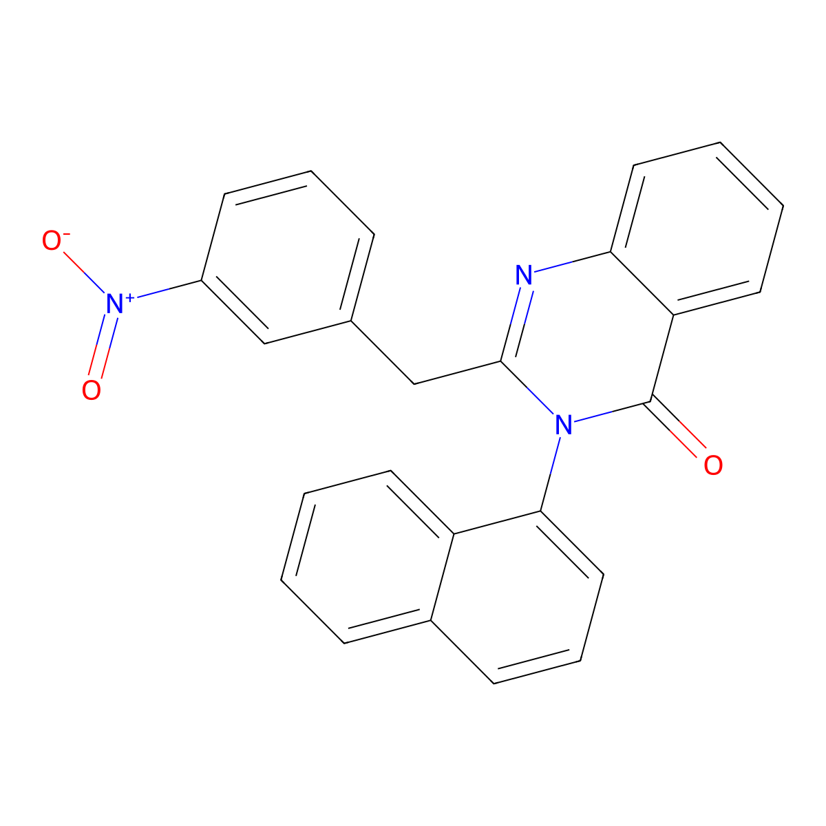 3-Naphthalen-1-yl-2-[(3-nitrophenyl)methyl]quinazolin-4-one molecular structure, CAS 431073-37-9