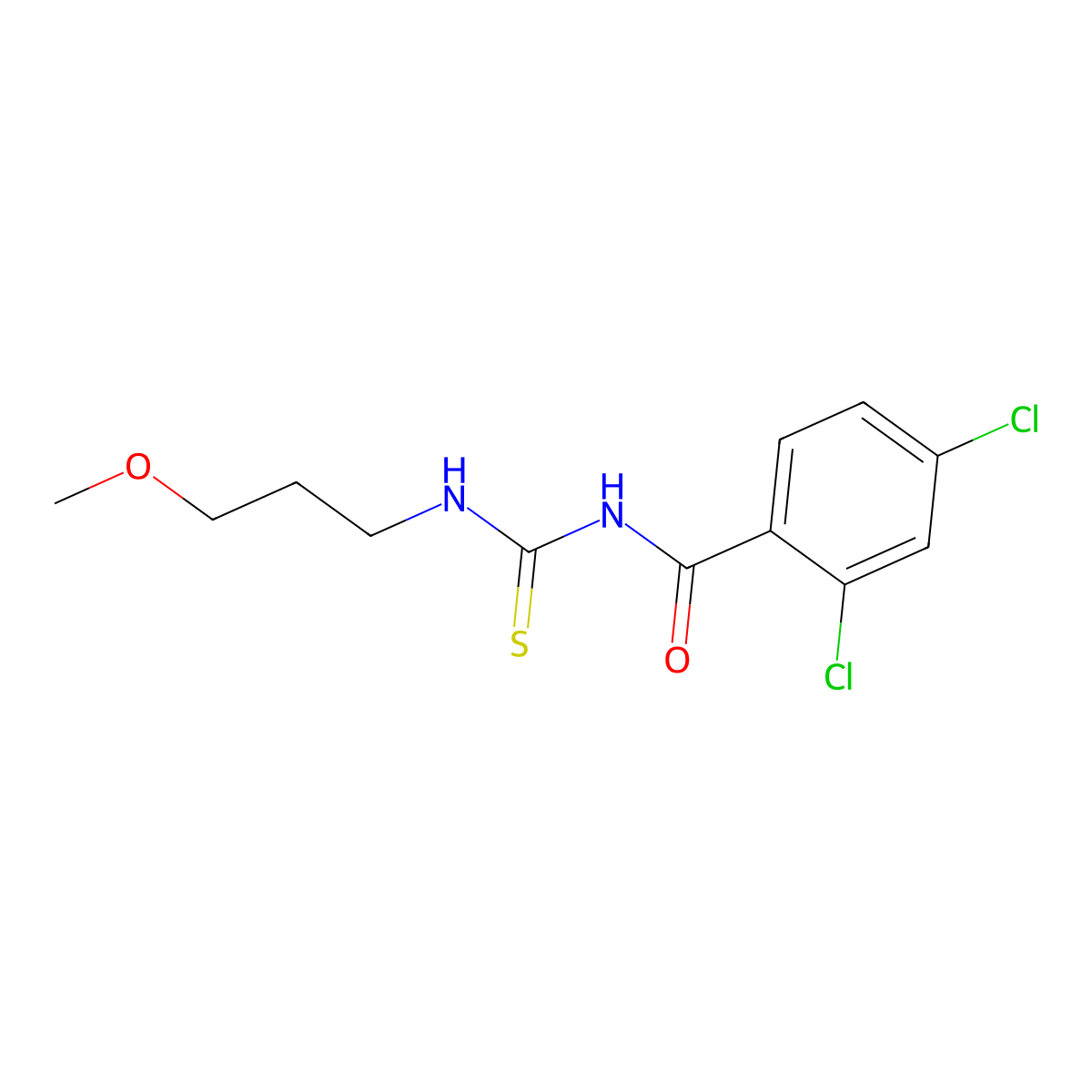 2,4-dichloro-N-(3-methoxypropylcarbamothioyl)benzamide molecular structure, CAS 431073-70-0