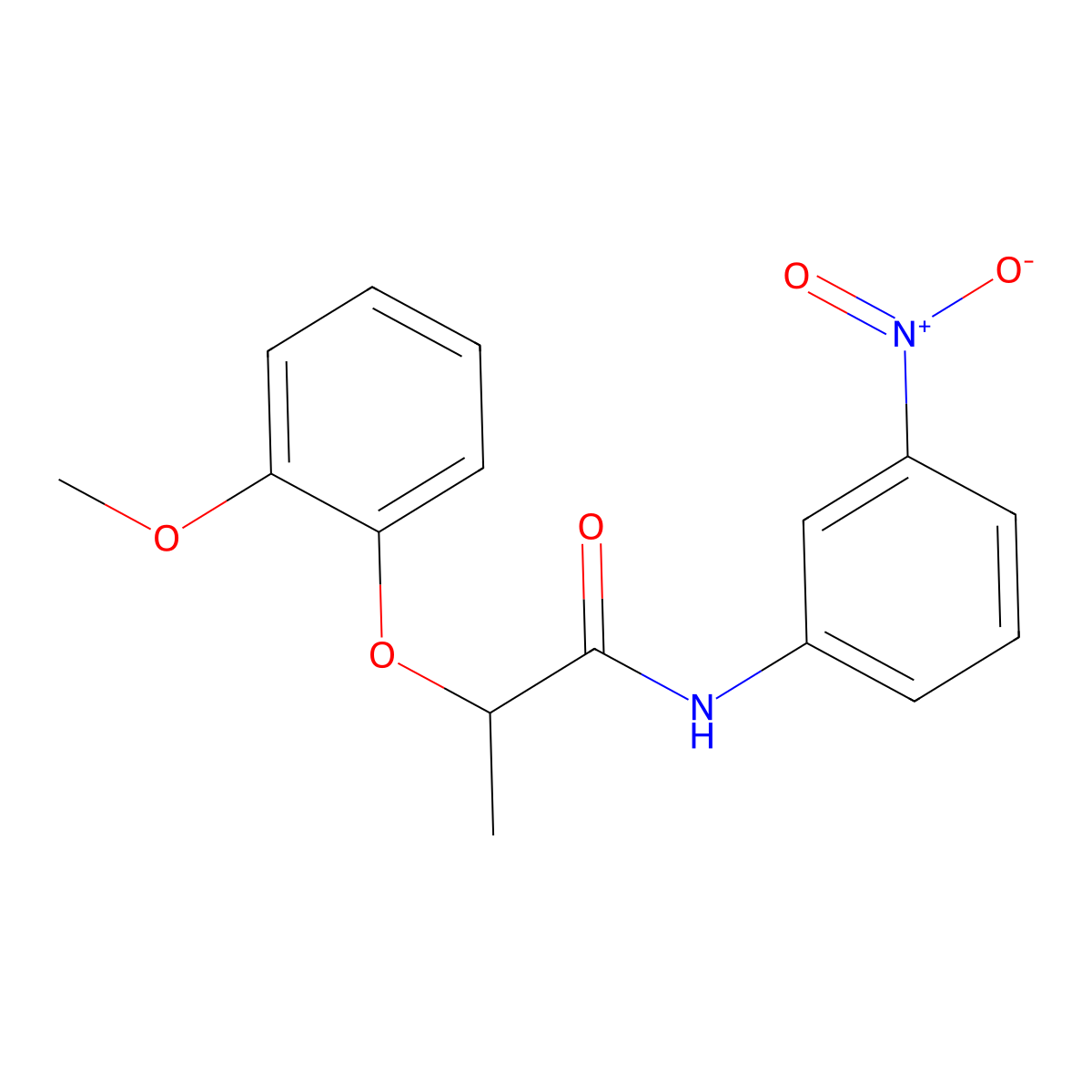2-(2-methoxyphenoxy)-N-(3-nitrophenyl)propanamide molecular structure, CAS 431073-79-9