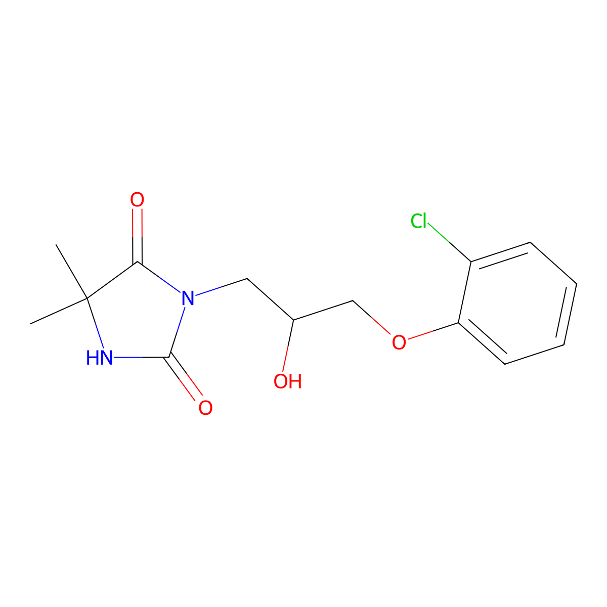 3-[3-(2-Chlorophenoxy)-2-hydroxypropyl]-5,5-dimethylimidazolidine-2,4-dione molecular structure, CAS 431074-14-5