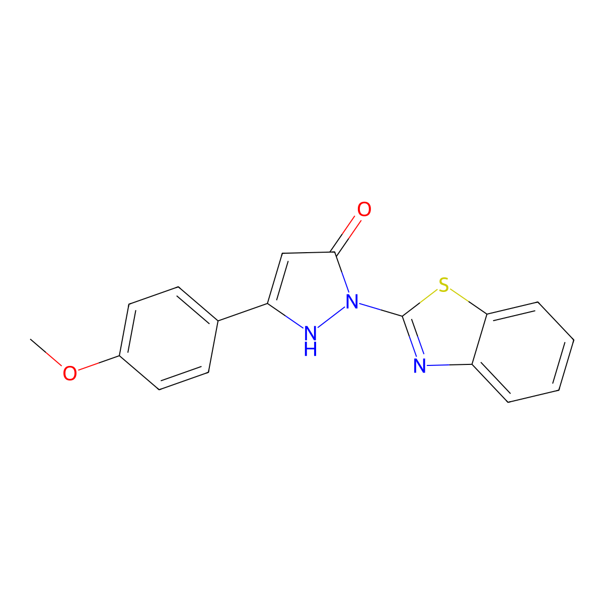 1-(1,3-benzothiazol-2-yl)-3-(4-methoxyphenyl)-1H-pyrazol-5-ol molecular structure, CAS 431074-72-5