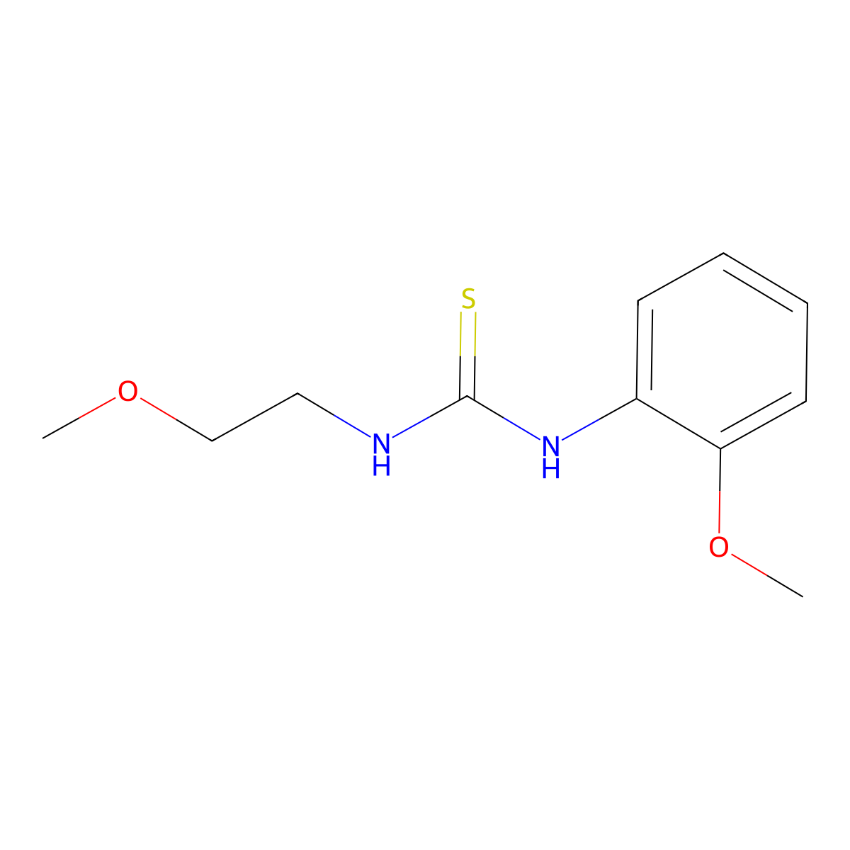 1-(2-Methoxyethyl)-3-(2-methoxyphenyl)thiourea molecular structure, CAS 431075-62-6