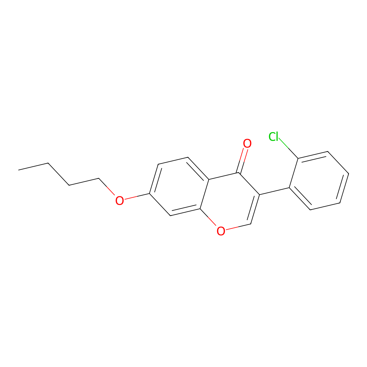 7-Butoxy-3-(2-chlorophenyl)chromen-4-one molecular structure, CAS 431075-72-8