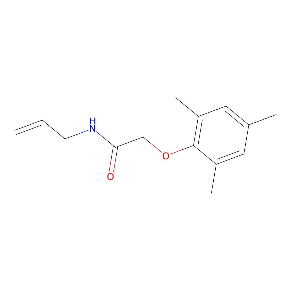 N-(prop-2-en-1-yl)-2-(2,4,6-trimethylphenoxy)acetamide molecular structure, CAS 431075-76-2