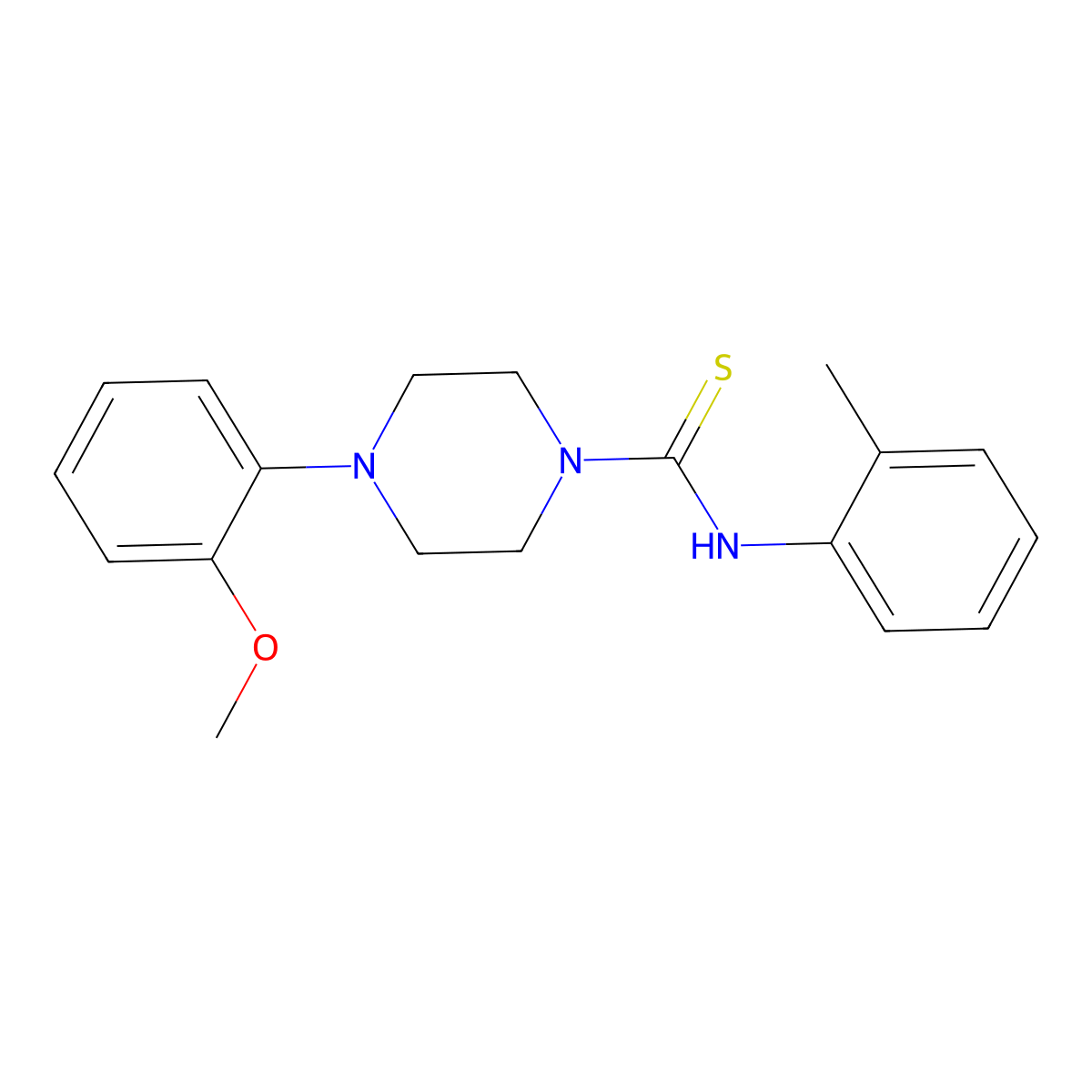 4-(2-methoxyphenyl)-N-(2-methylphenyl)piperazine-1-carbothioamide molecular structure, CAS 431075-92-2