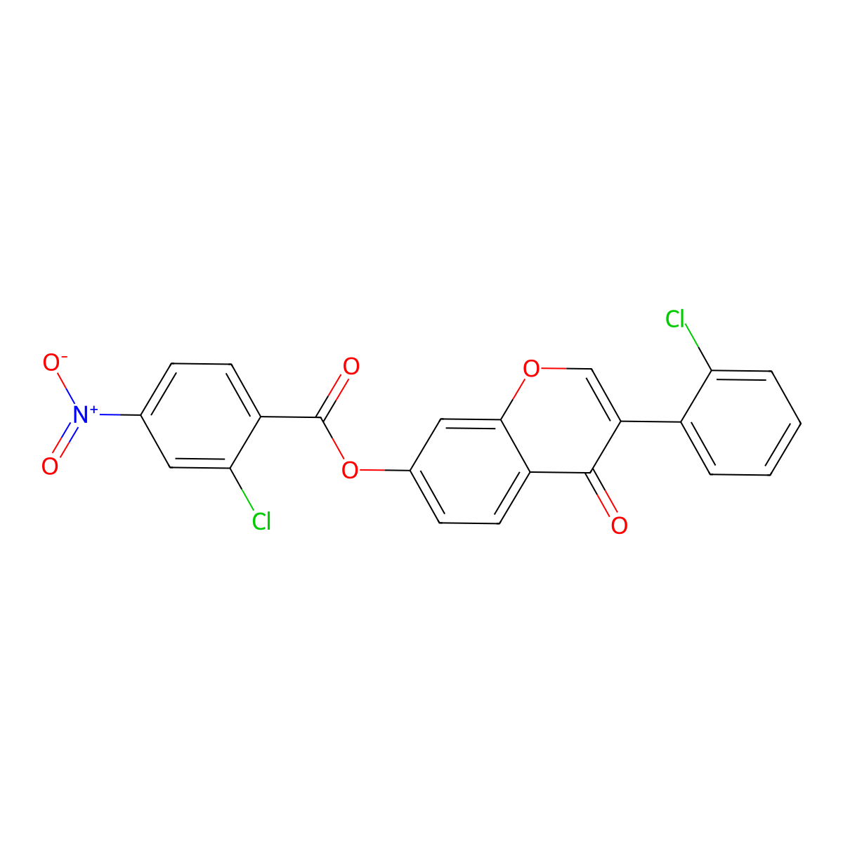 [3-(2-Chlorophenyl)-4-oxochromen-7-yl] 2-chloro-4-nitrobenzoate molecular structure, CAS 431075-93-3