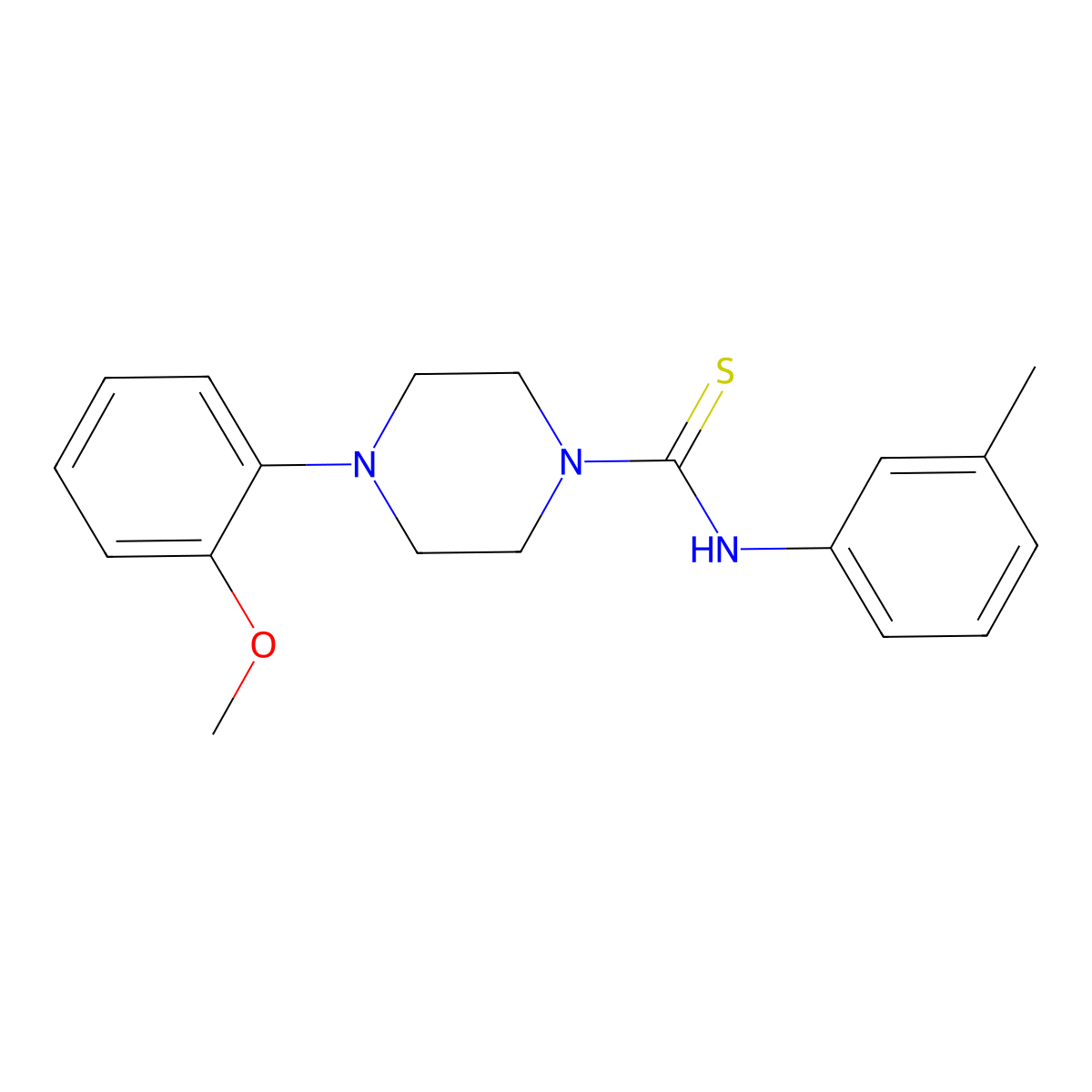 4-(2-methoxyphenyl)-N-(3-methylphenyl)piperazine-1-carbothioamide molecular structure, CAS 431076-06-1