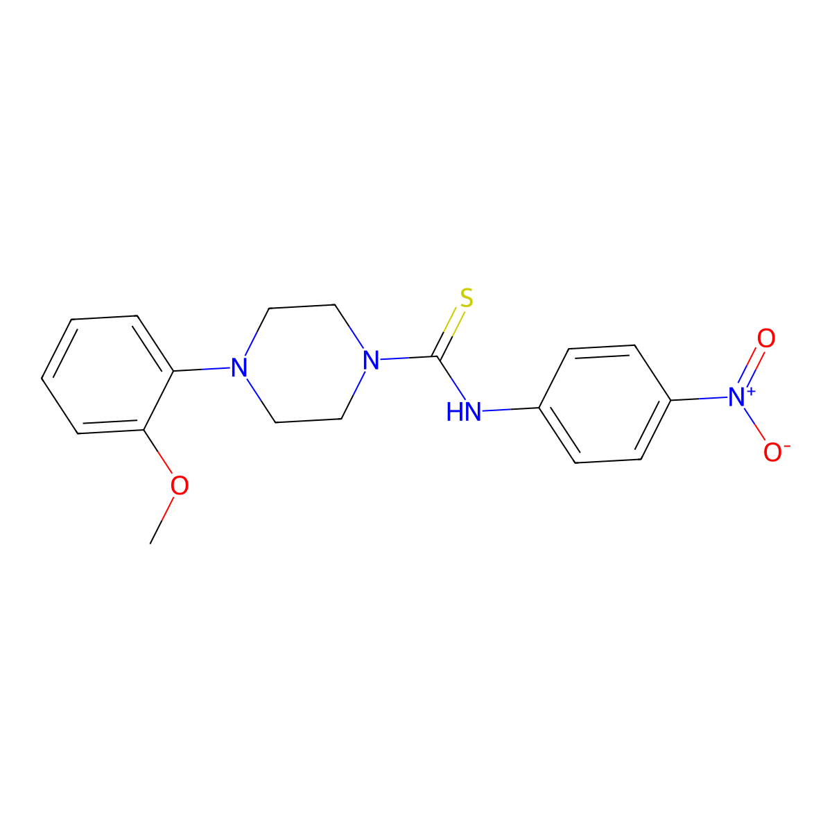 4-(2-methoxyphenyl)-N-(4-nitrophenyl)piperazine-1-carbothioamide molecular structure, CAS 431076-28-7
