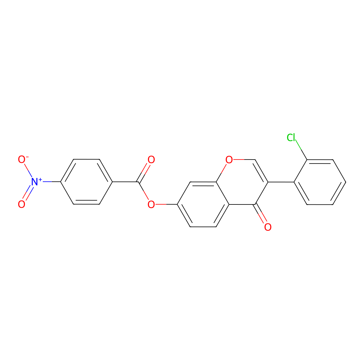 3-(2-chlorophenyl)-4-oxo-4H-chromen-7-yl 4-nitrobenzoate molecular structure, CAS 431076-34-5