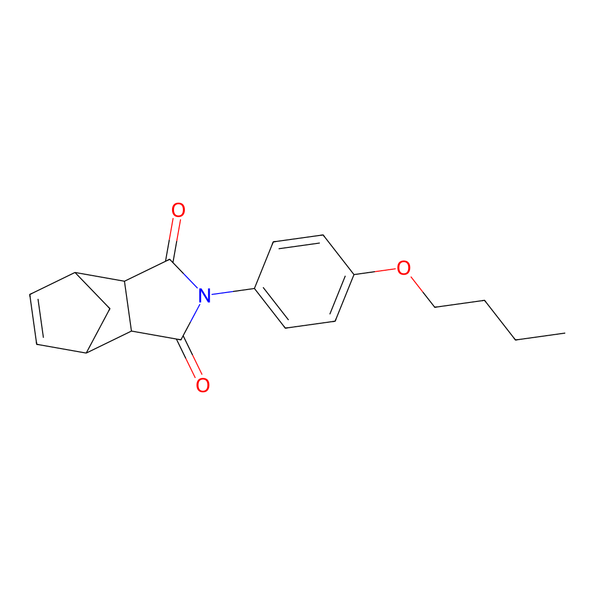 2-(4-butoxyphenyl)-3a,4,7,7a-tetrahydro-1H-4,7-methanoisoindole-1,3(2H)-dione molecular structure, CAS 431076-78-7