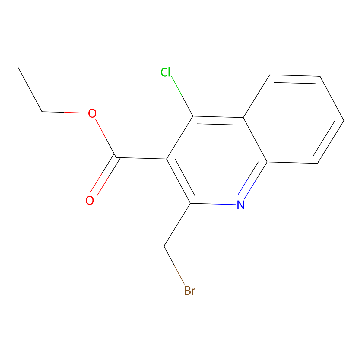 Ethyl 2-(bromomethyl)-4-chloroquinoline-3-carboxylate molecular structure, CAS 431078-61-4
