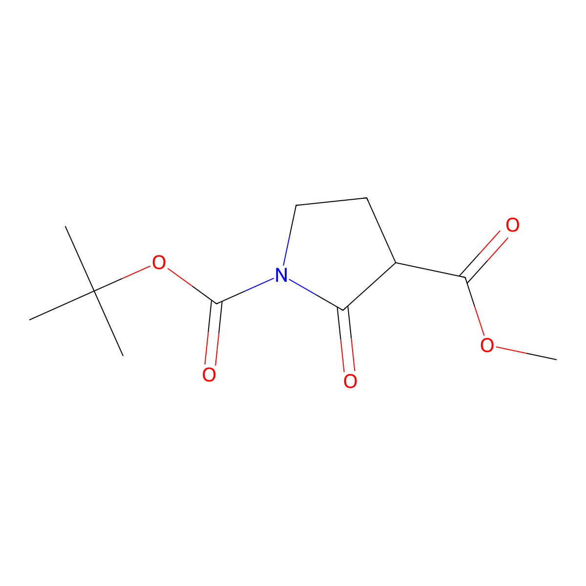 1-Tert-butyl 3-methyl 2-oxopyrrolidine-1,3-dicarboxylate molecular structure, CAS 431079-79-7