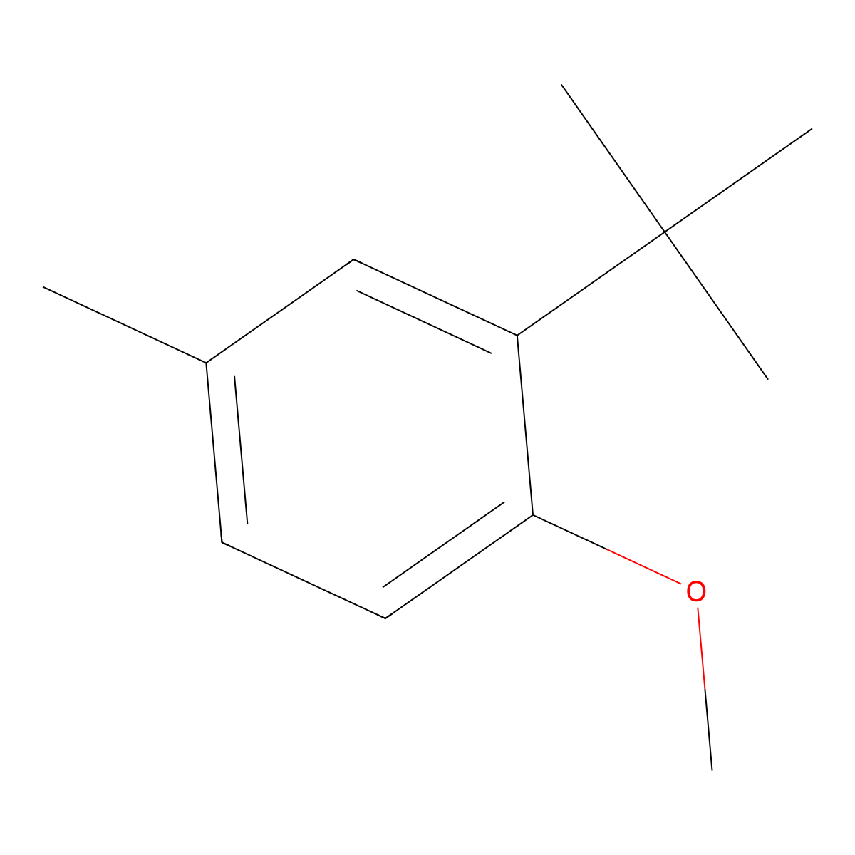 Benzene, 2-(1,1-dimethylethyl)-1-methoxy-4-methyl- molecular structure, CAS 43109-72-4