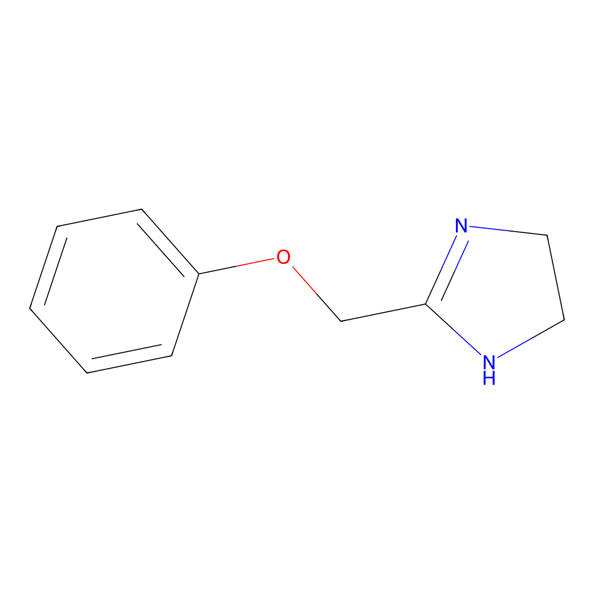 1H-Imidazole, 4,5-dihydro-2-(phenoxymethyl)- molecular structure, CAS 43111-36-0