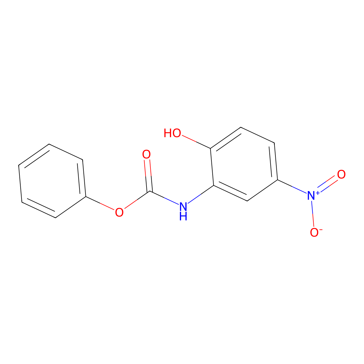 phenyl N-(2-hydroxy-5-nitrophenyl)carbamate molecular structure, CAS 43112-62-5
